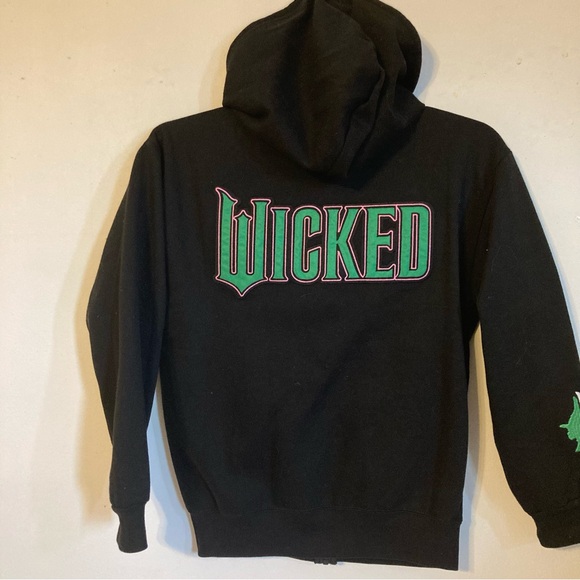 Wicked Tops - Wicked XS black full zip hooded sweatshirt with logo on the front back & sleeve
